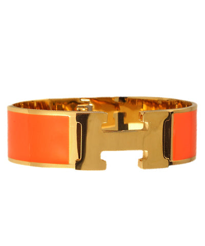 Rhea Color Coated Epoxy Bracelet — Orange/Gold