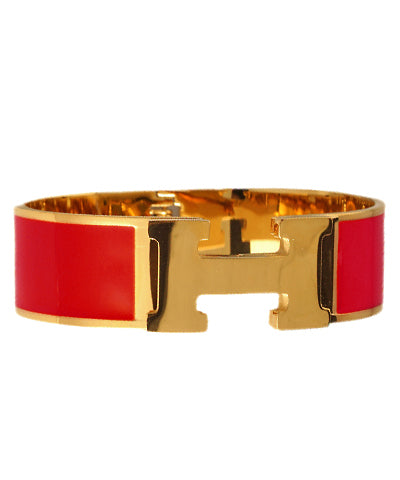 Rhea Color Coated Epoxy Bracelet — Red/Gold
