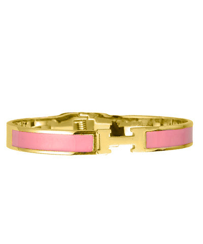 Rosalia Stainless Steel Epoxy Hinge Bangle — Pink/Gold