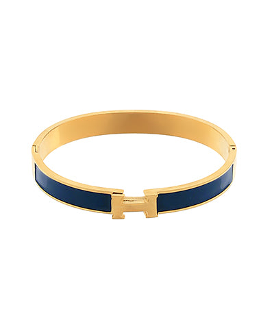 Signature Initial Bracelet — Navy/Gold