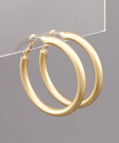 Salma 48MM Tube Hoops — Matte Gold