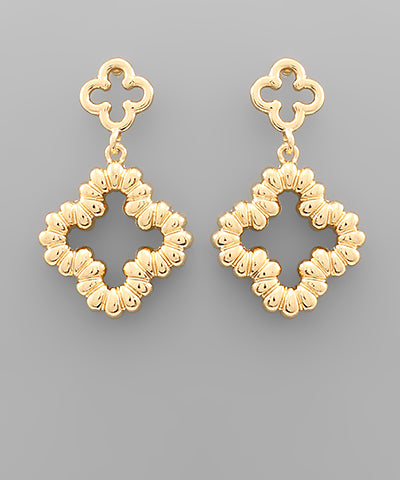 Sandrine Clover Balloon Style Earrings — Gold