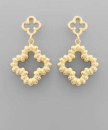 Sandrine Clover Balloon Style Earrings — Gold