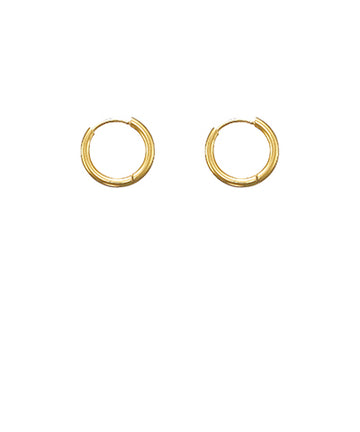 Sonya 14mm Gold Plated Stainless Steel Hoops — Gold