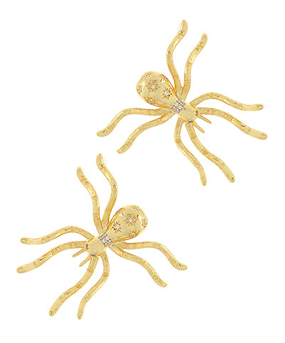 Tatiana Spider Metal Earrings — Gold