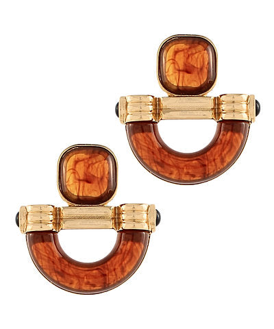Marbella Statement Earrings — Brown