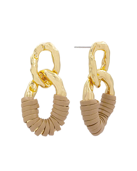 Santorini Geo Leather Earrings