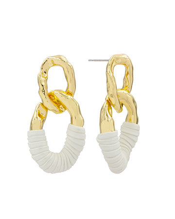 Santorini Geo Leather Earrings