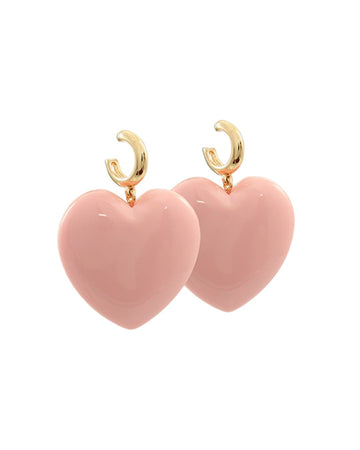 Heart Dangle Hoops