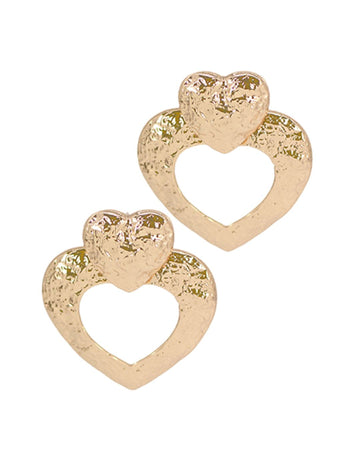 Textured Heart Earrings