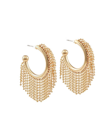 Chain Tassel Hoops