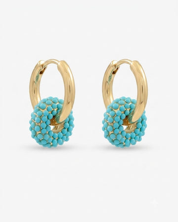 Luna Beaded Drop Hoops