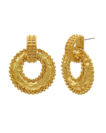 Soleil Textured Door Knocker Earrings