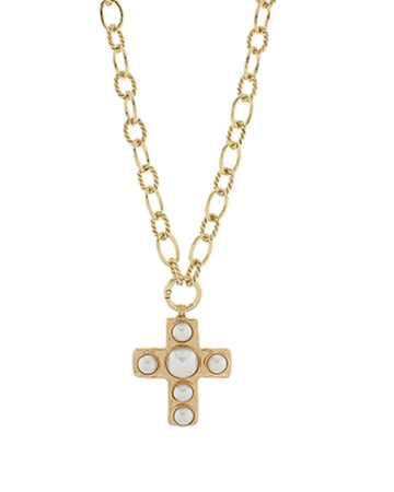 Radiance Pearl Cross Necklace
