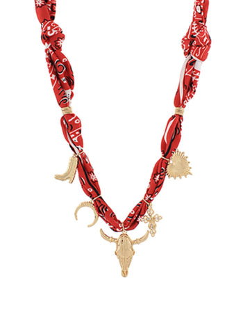 Desert Rose Charm Scarf Necklace