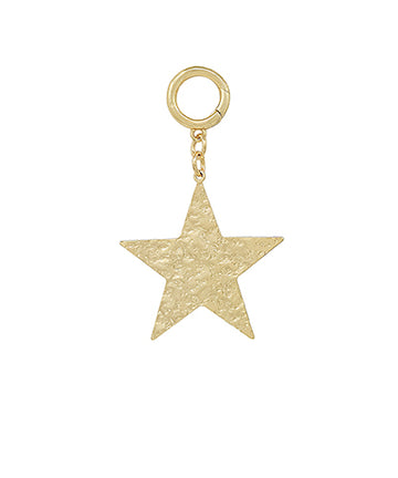 Evadne Hammered Star Charm — Gold