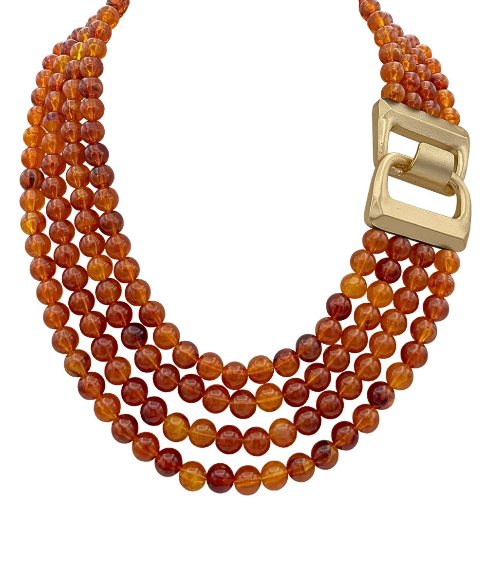Anais Four Strand Necklace — Tortoise