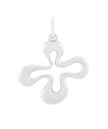 Eulalie Organic Flower Charm — Rhodium
