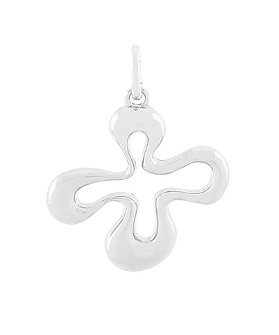 Eulalie Organic Flower Charm — Rhodium