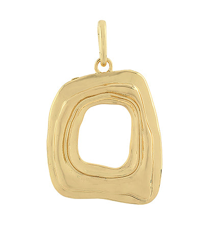 Apolline Textured Square Charm — Gold