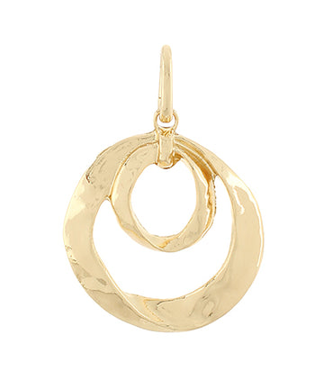 Ottavia Hammered Double Oval Charm — Gold