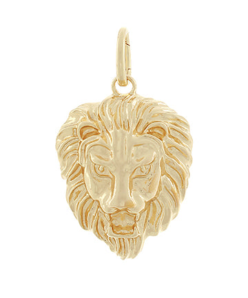 Maelys Textured Lion Charm — Gold