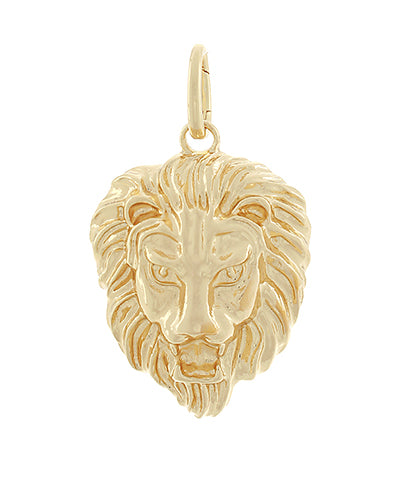 Maelys Textured Lion Charm — Gold