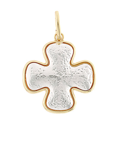 Calanthe Mixed Metal Cross Charm — Two Tone