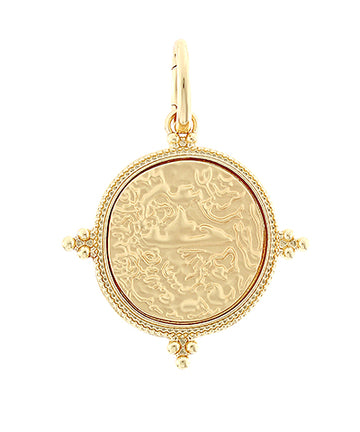 Carina Textured Coin Charm — Gold
