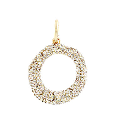 Arlette Crystal Circle Charm — Clear/Gold