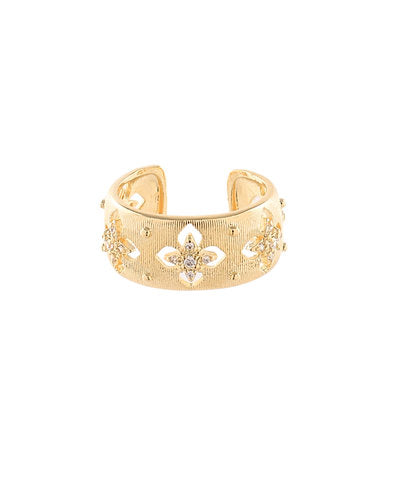 Blythe Pavé Clover Brass Ring — Clear/Gold