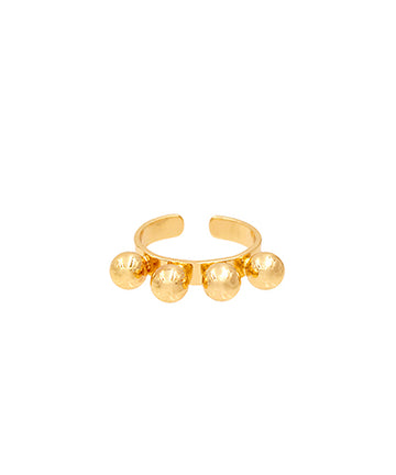 Calixta Dotted Brass Open Ring — Gold