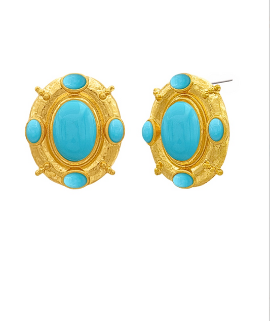 Winona Vintage Statement Button Earrings