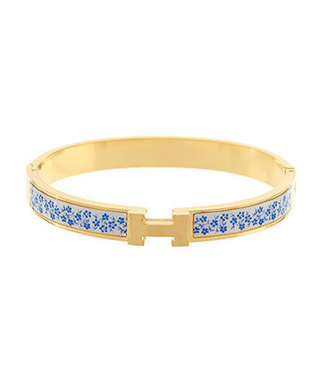 Flower Printed Hinged Bracelet