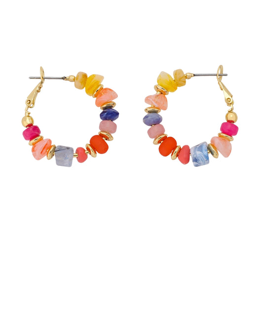 Noor Chip Hoop Earrings in Multicolor