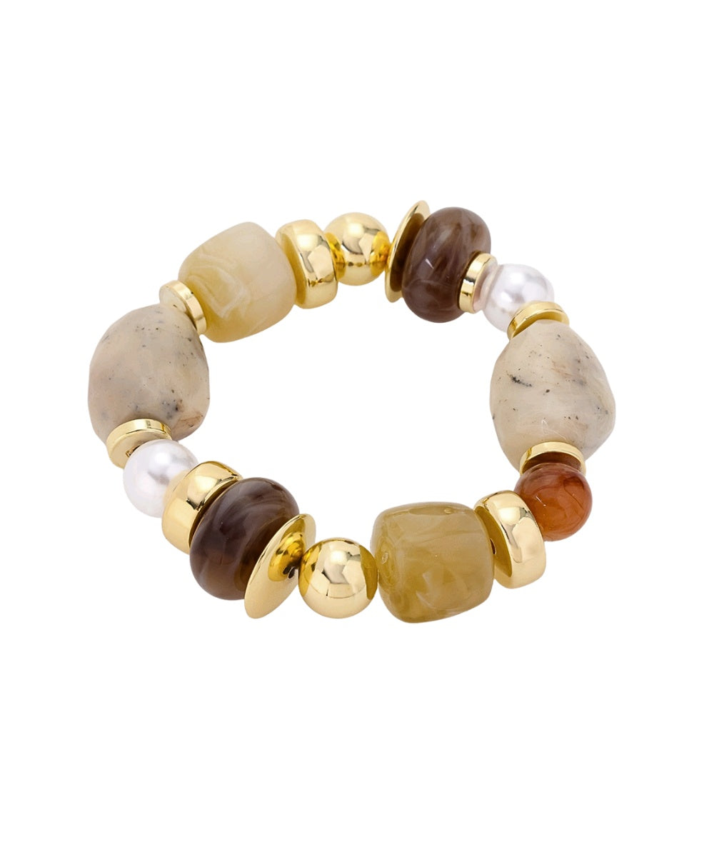 Marlowe Nugget Bracelet in Beige