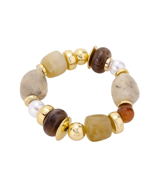 Marlowe Nugget Bracelet in Beige