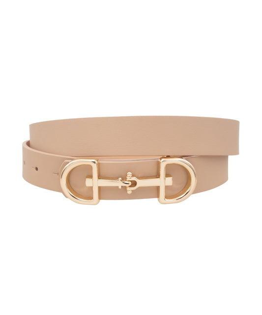 Sloane Horsebit Belt in Taupe