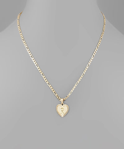 My Heart Initial Necklace